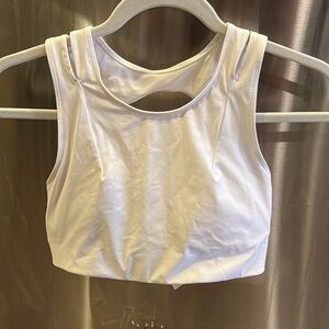 Uou lemon white sports bra